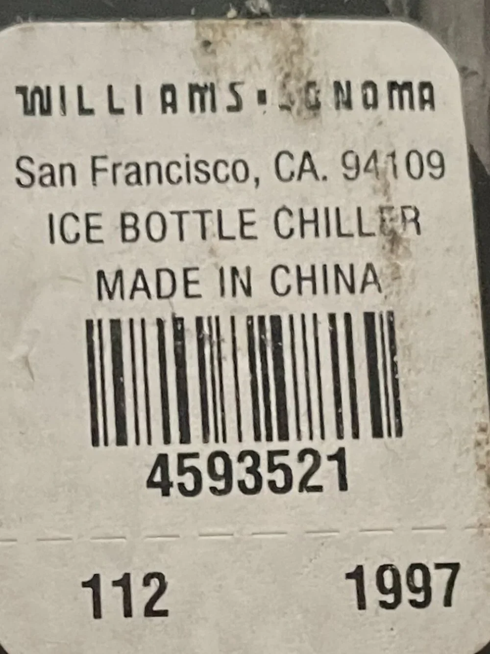 Williams Sonoma Final Touch Ice Bottle Chiller